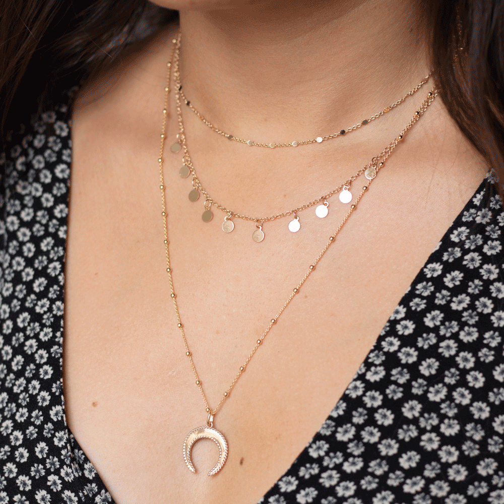 Ensemble de colliers plaqué or - Trio Barcelona