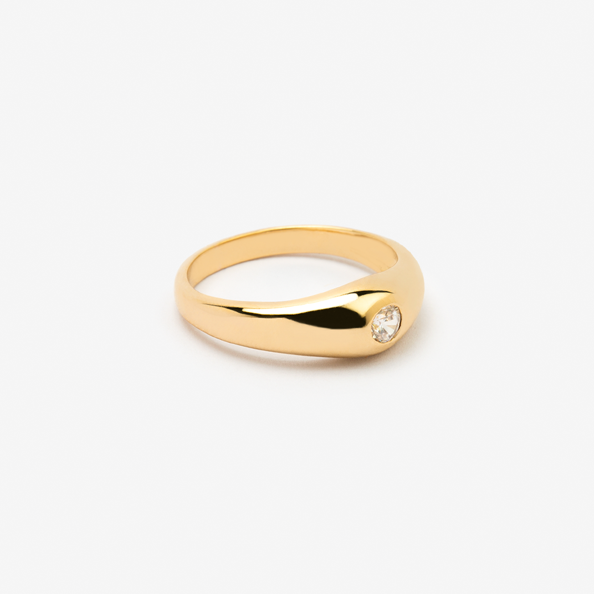 Bague Vintage En Métal Plaqué Or - Bijou Ancien - Occasion