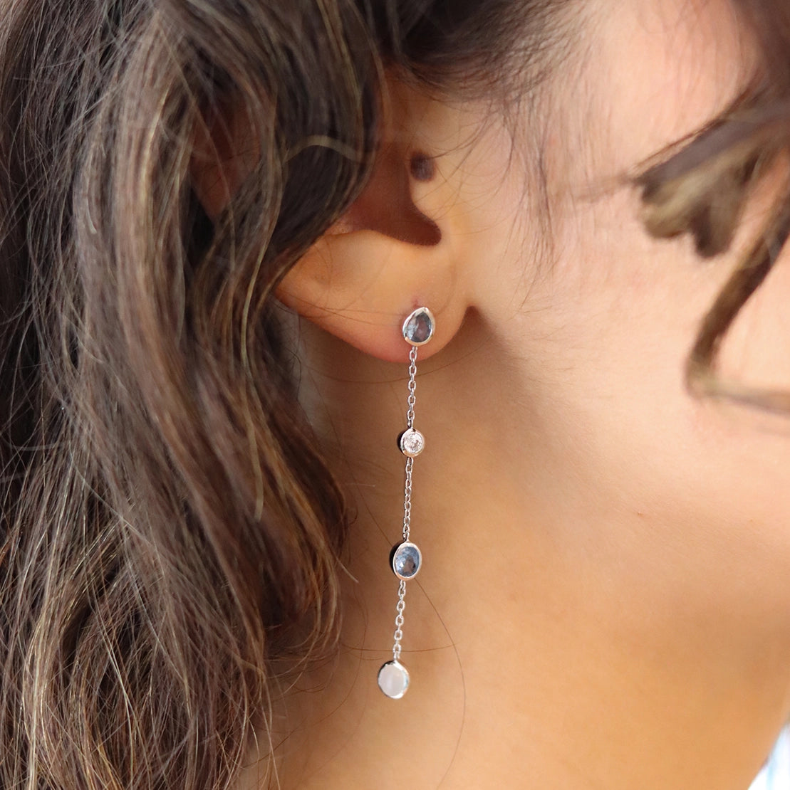 Women's silver dangle earrings