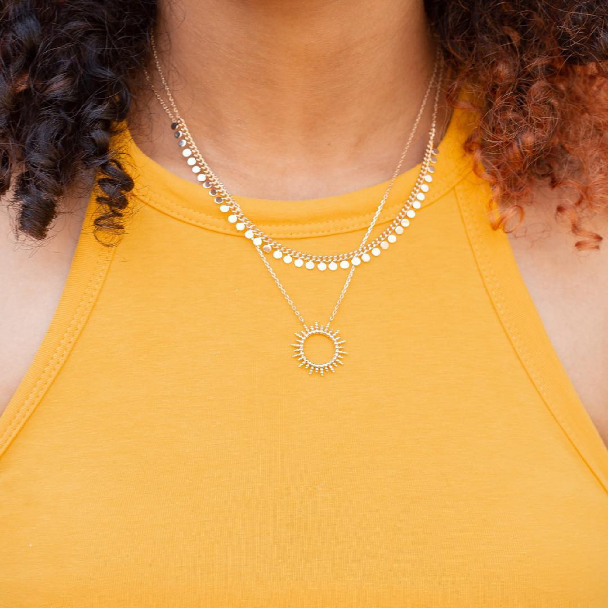 gold-plated sun necklace
