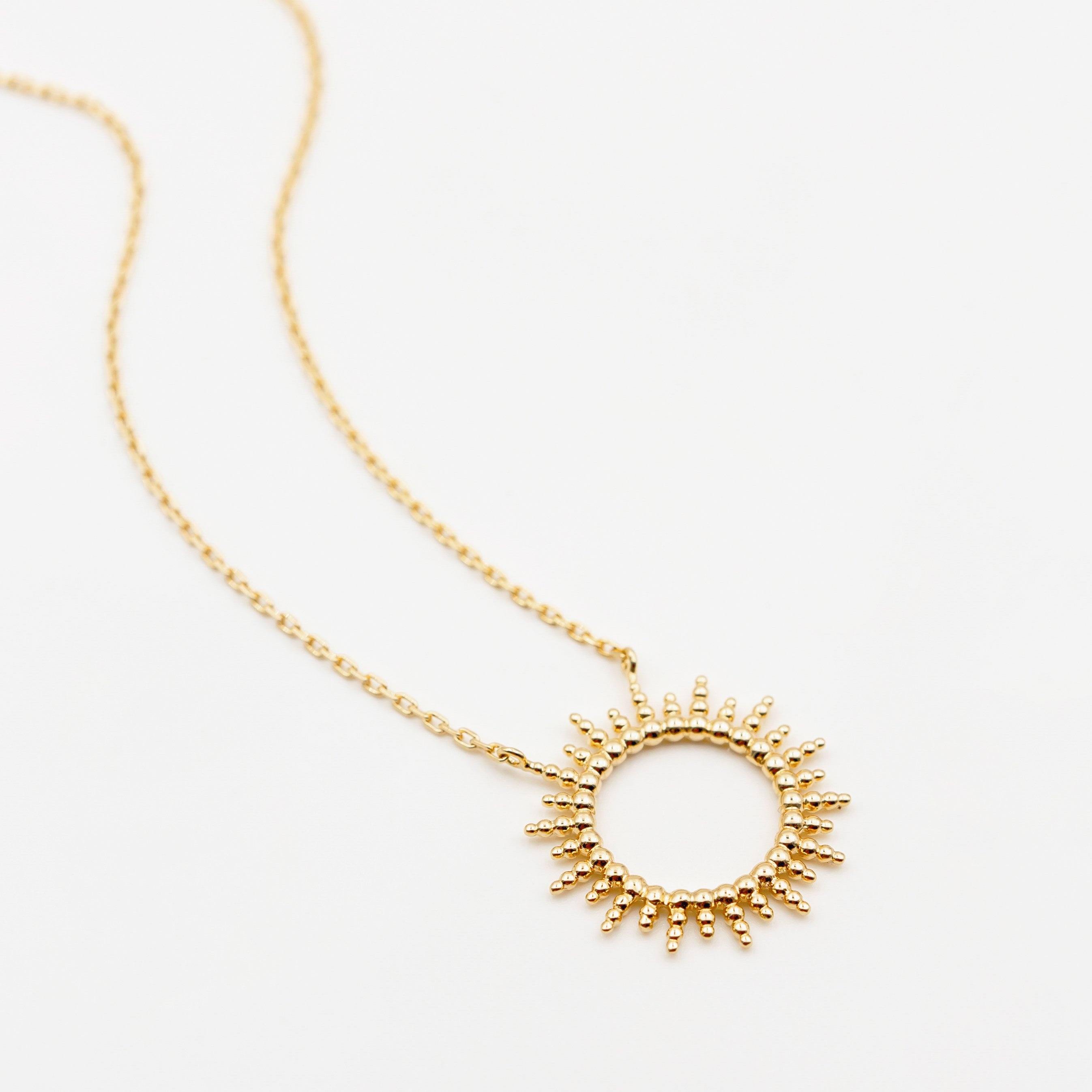 gold-plated sun necklace