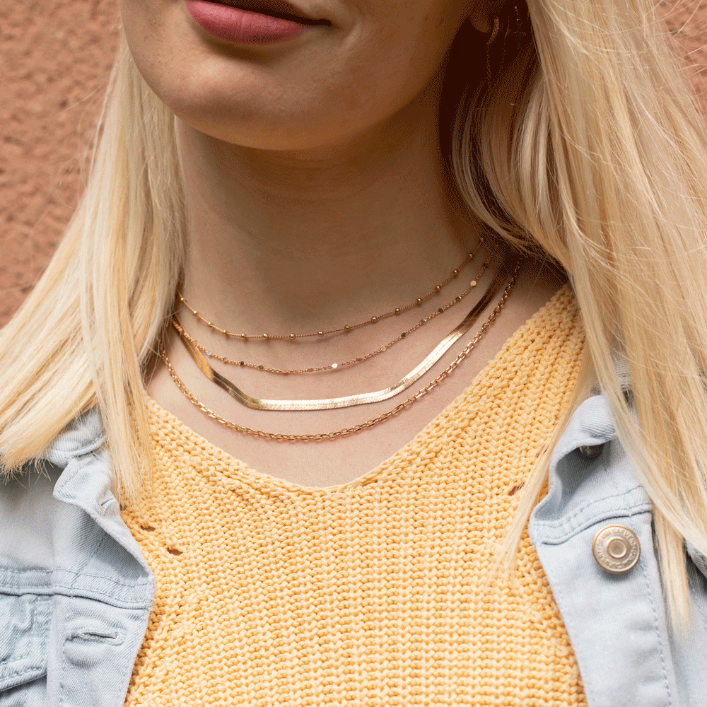 Photo of necklaces worn in gold plating