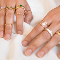 Fine gold-plated ring worn view 