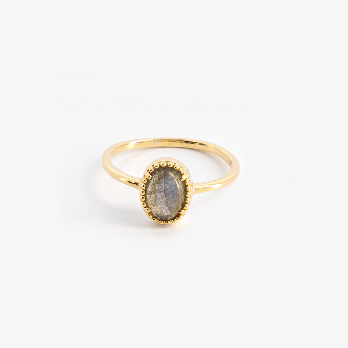 Gold-plated labradorite ring 