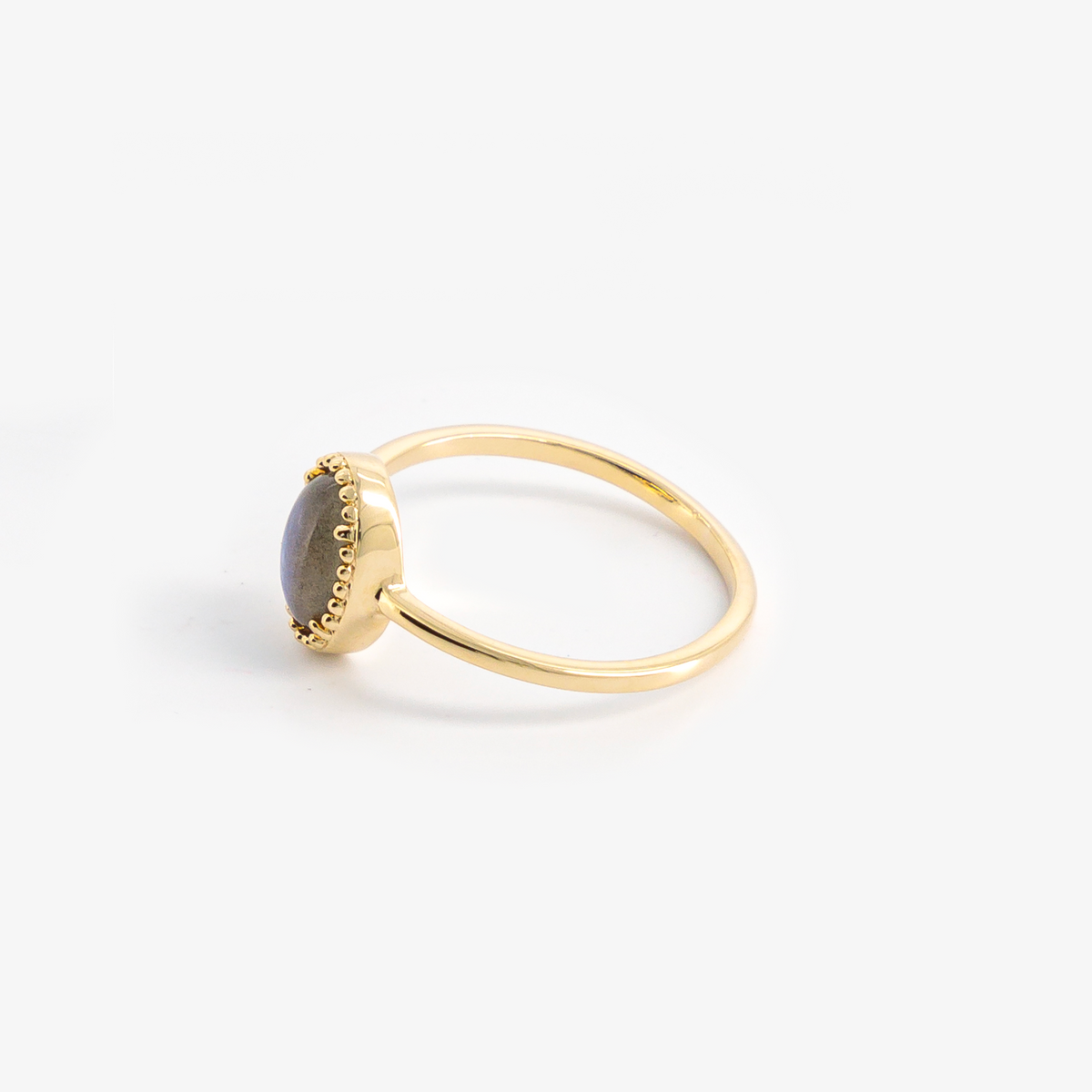 Gold-plated labradorite ring