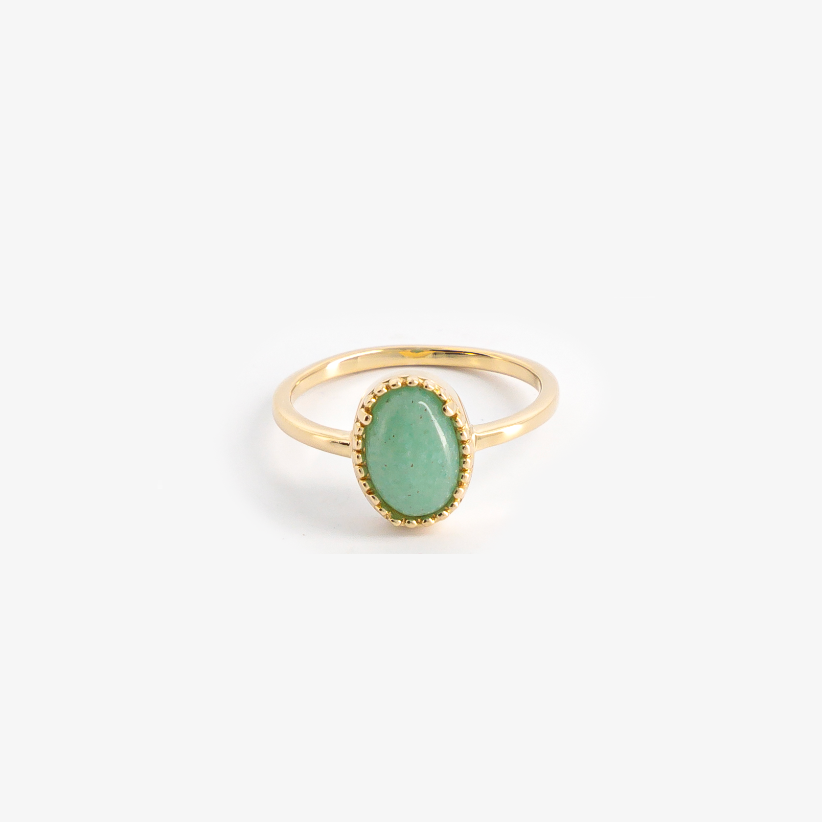 Gold-plated aventurine ring