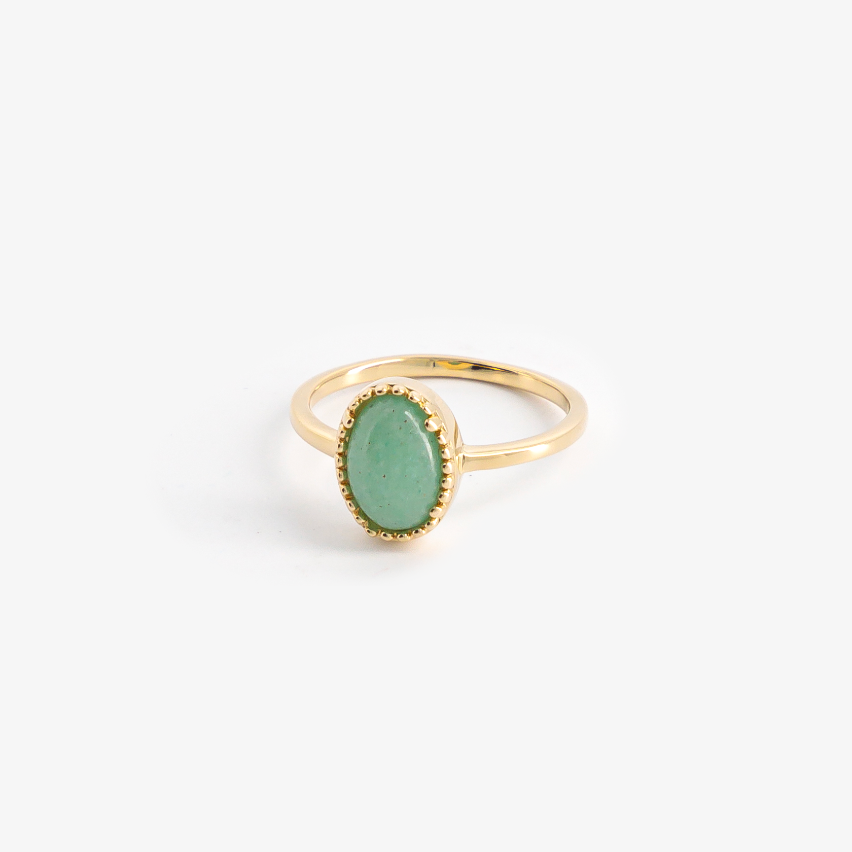 Gold-plated aventurine ring