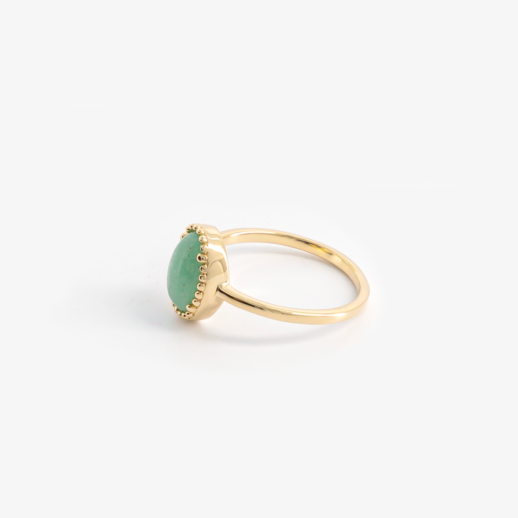 Gold-plated aventurine ring