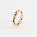 fine ring with colored stone seen from the side