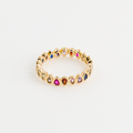 fine ring with gold-plated colored stone