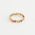 fine ring with colored stone seen from the front