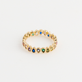 fine ring with colored stone seen from the front