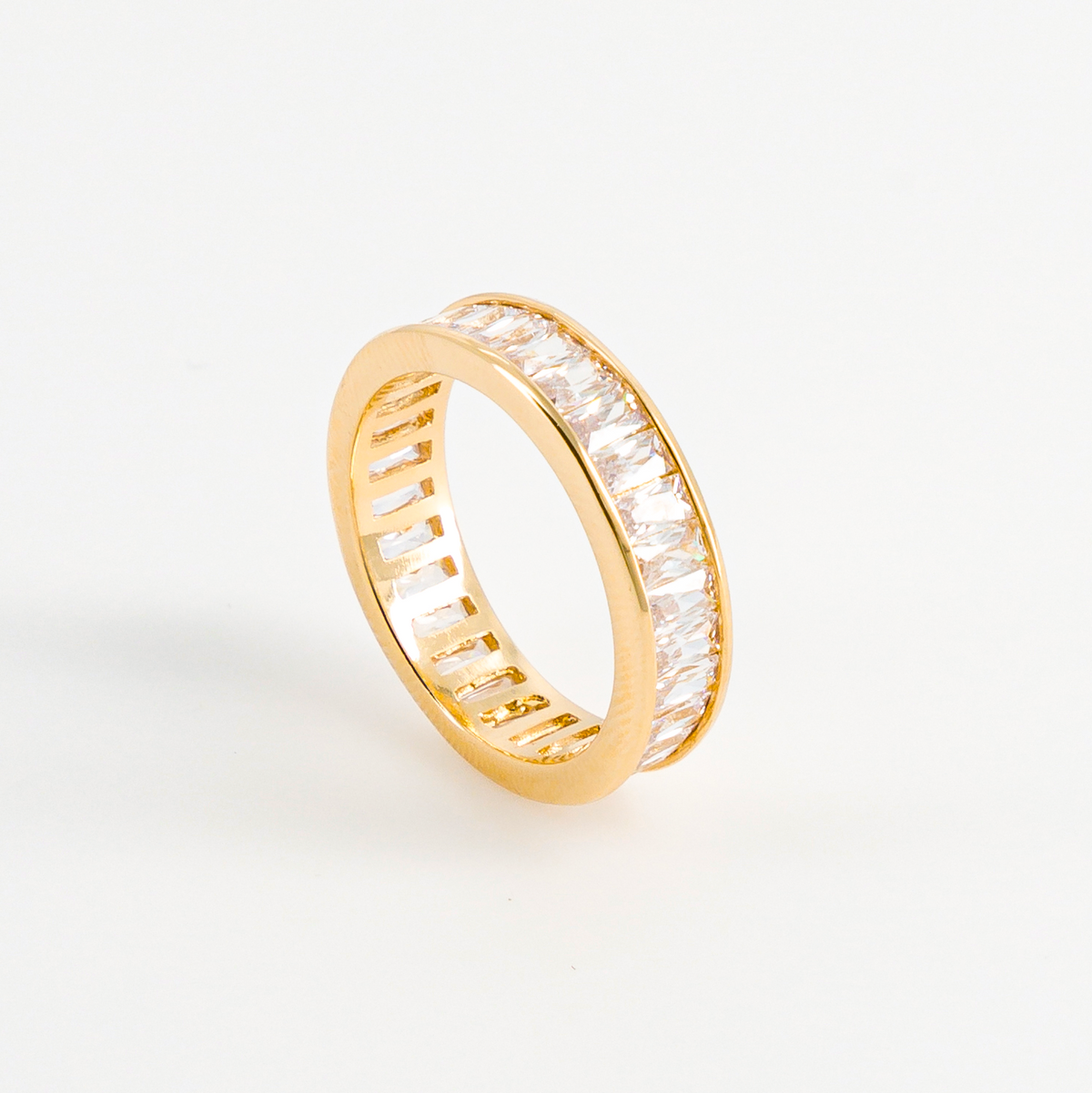 Zirconium wedding band profile view