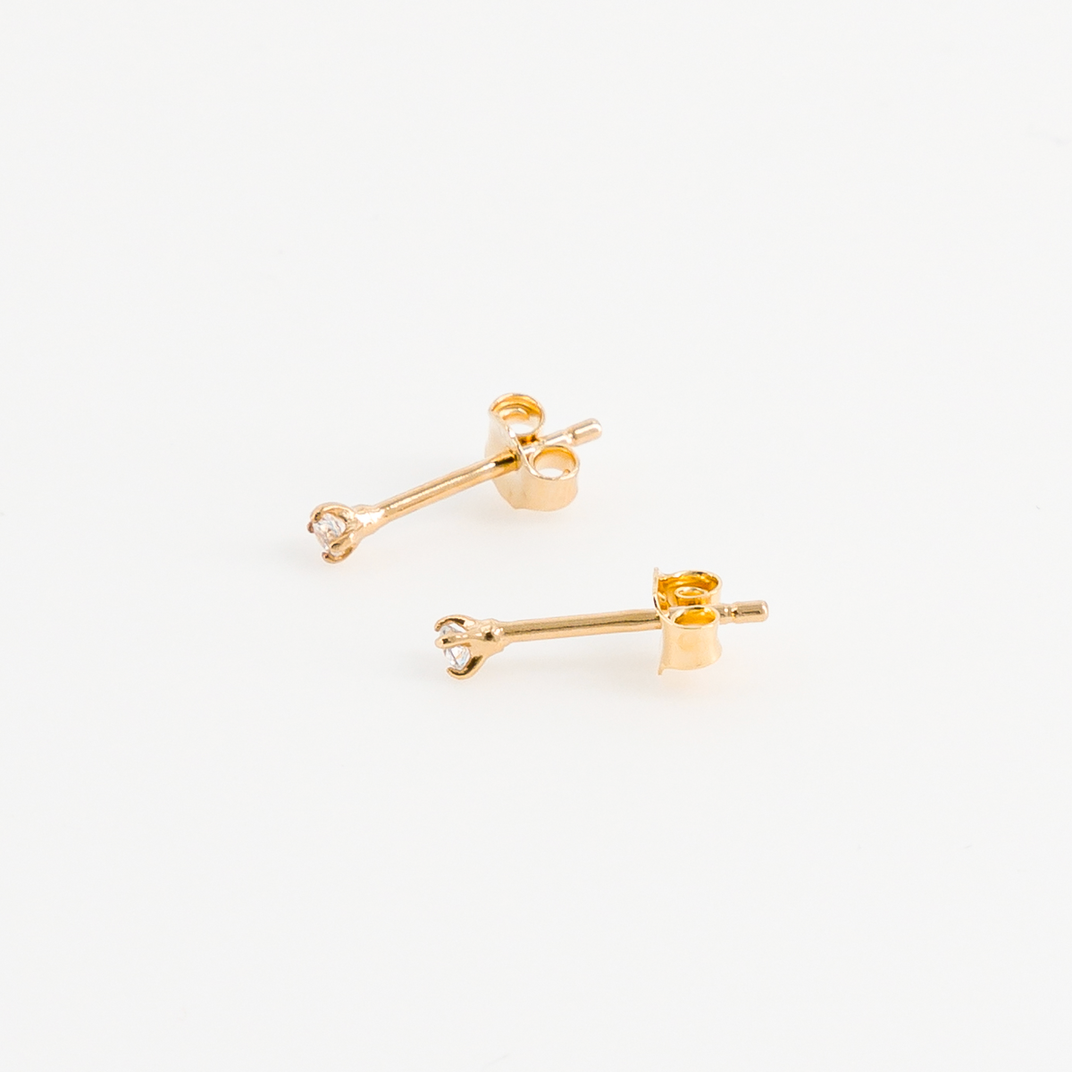 Gold-plated diamond earrings side view