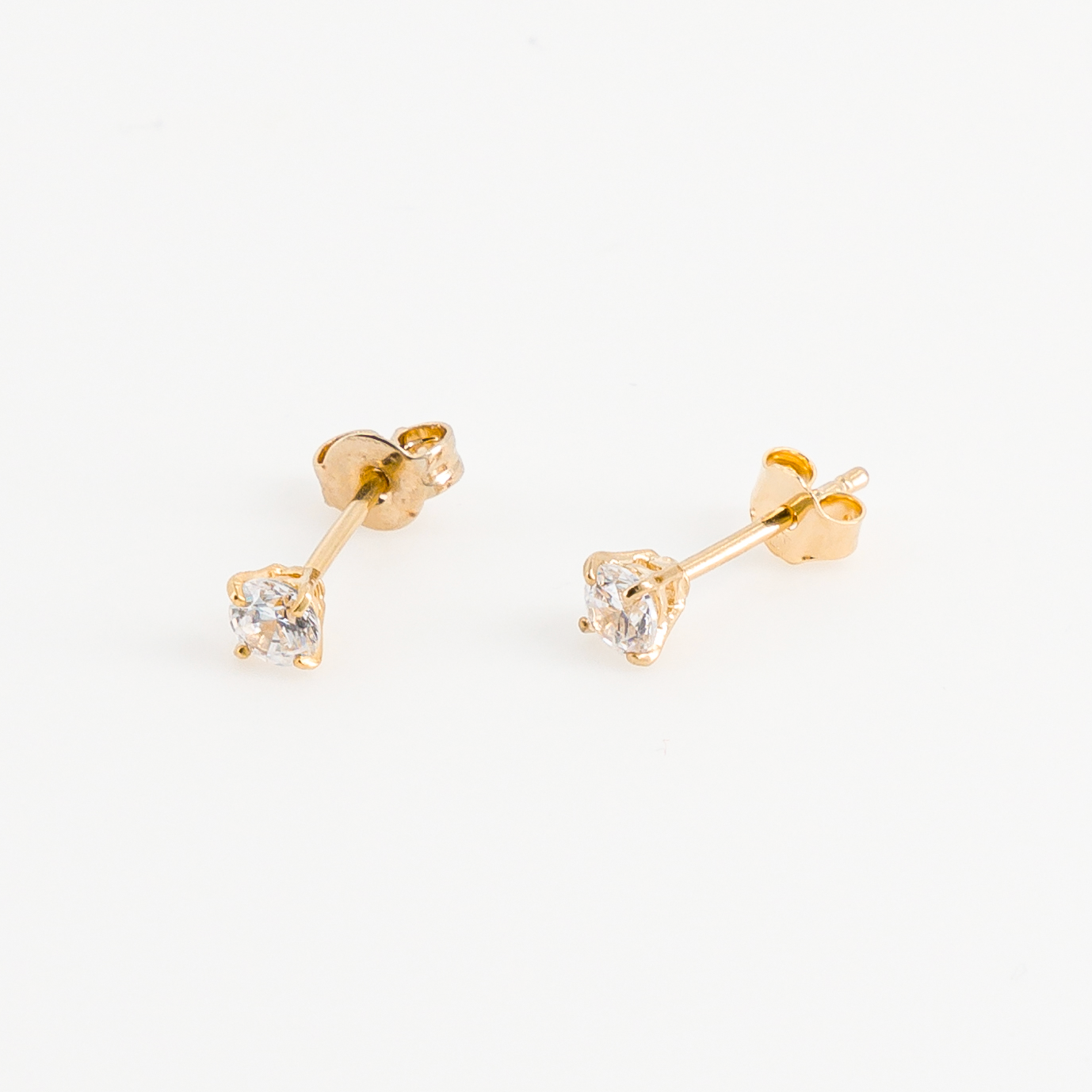 Gold-plated diamond earrings side view