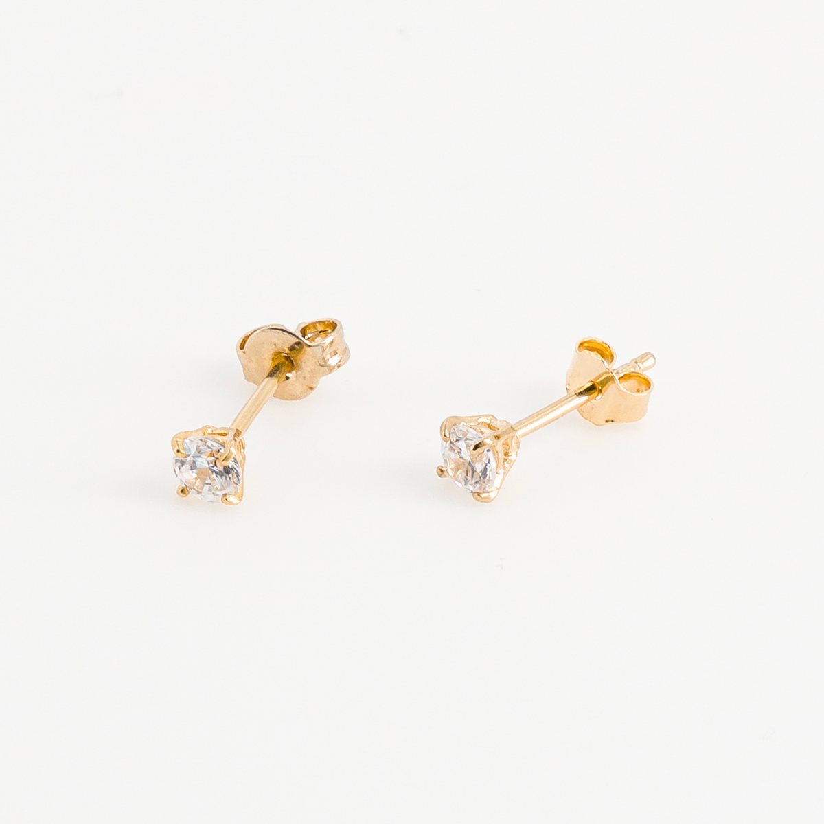 Gold-plated diamond earrings side view