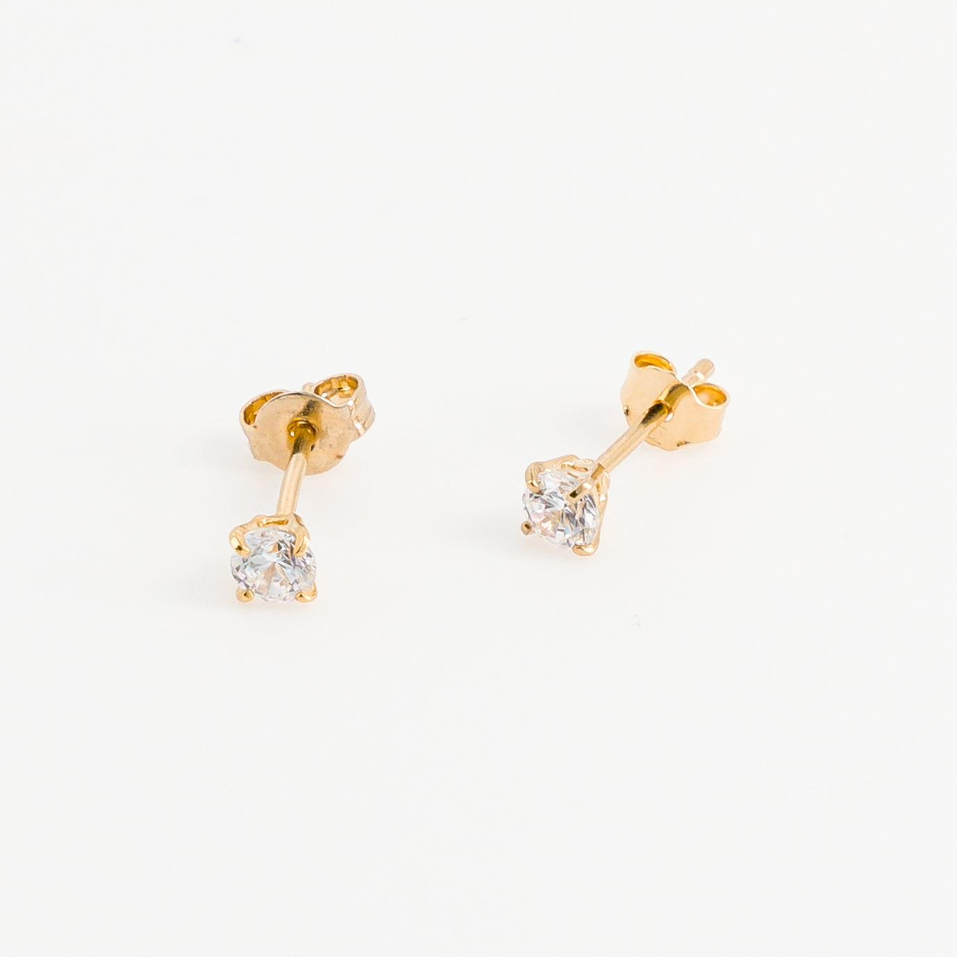 Gold-plated diamond earrings front view