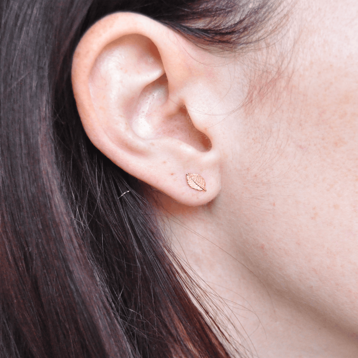 Gold-plated leaf earrings