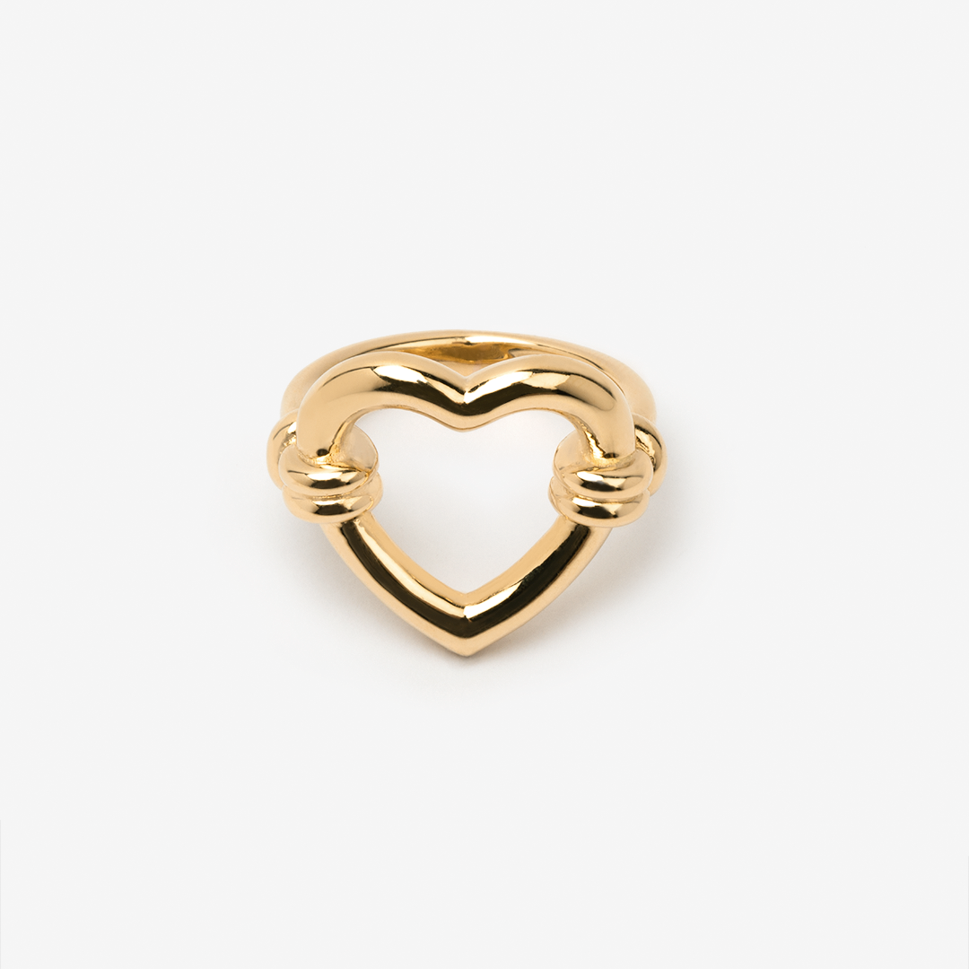 Gold-plated heart ring 