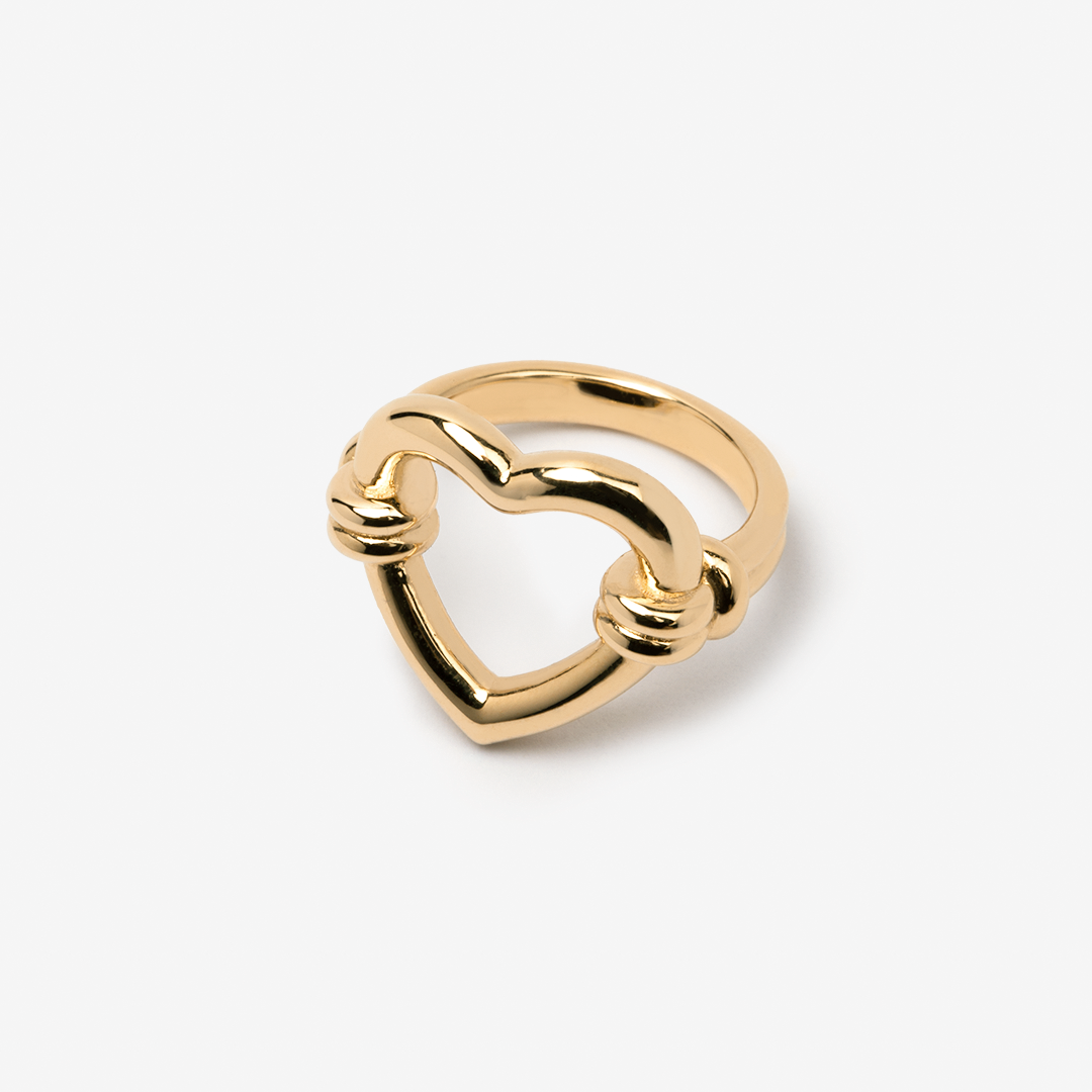 Gold-plated heart ring