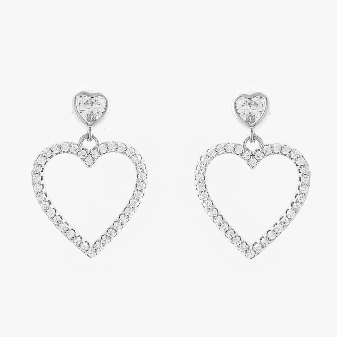 Boucles d'oreilles coeur argent