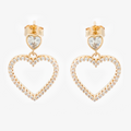 Boucle d'oreille coeur pendante