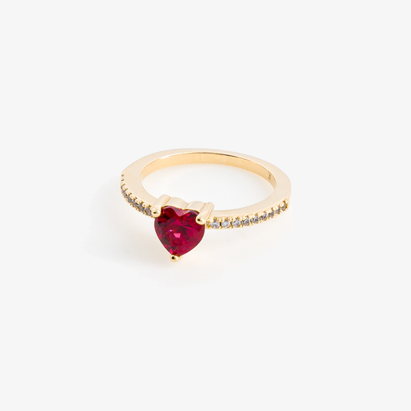 Bague coeur rouge online