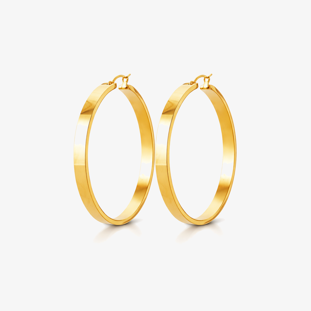 Boucles D'oreilles Créoles Savoyarde Enfant – Plaqué Or, Zircon, Clips Doré, ROSANTINE
