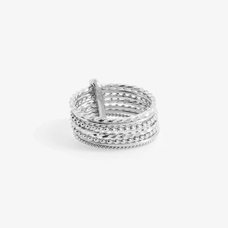 Bague semainier pour cabochon 4 mm - Taille 56 - Argent 925 x1 - Perles