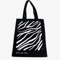 Tote Bag Noir à Motif Zébré