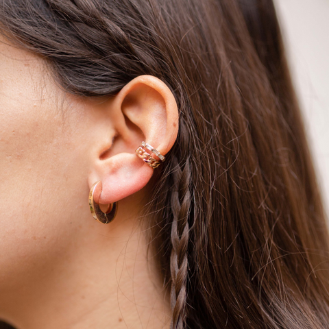 Boucles d'oreilles fantaisies plaqué or