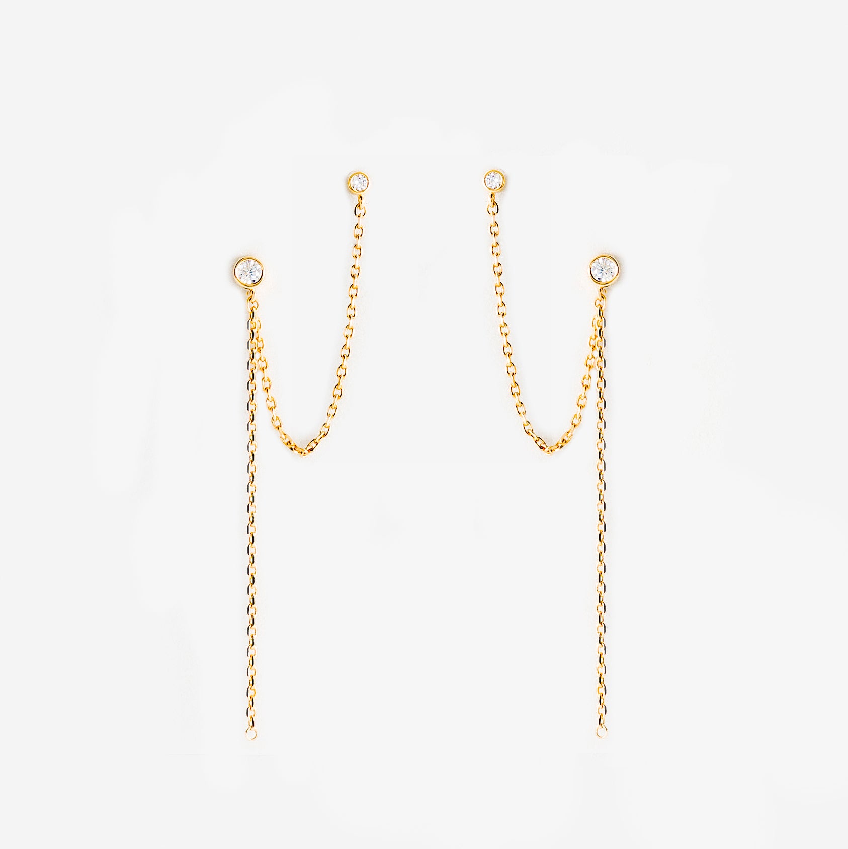 Boucle d'oreille chaine 2 trous - Les Superbes