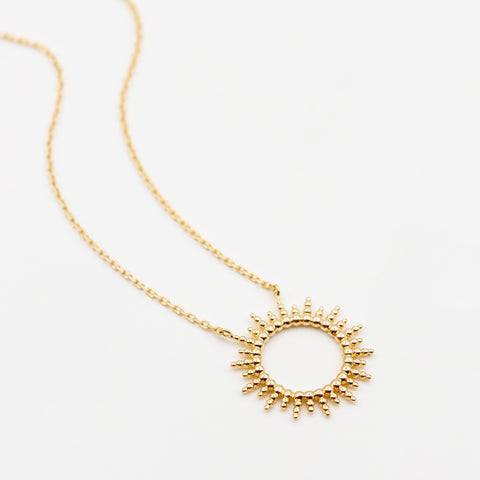 collier soleil plaqué or