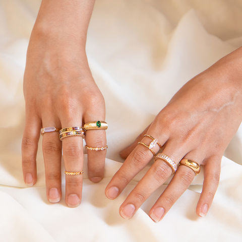 Bague double anneau vue portée
