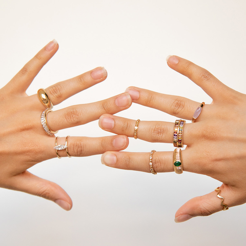 Bague double anneau vue portée