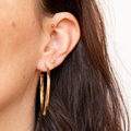 Gold-plated oval hoop earrings