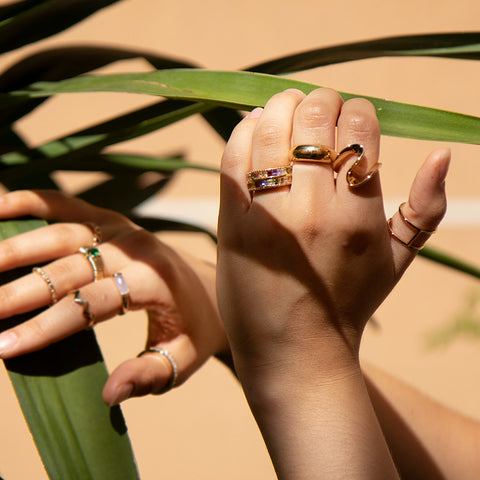 Bague vague vue portée