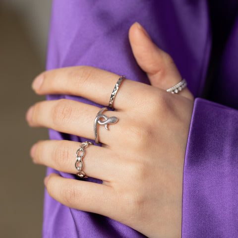 Bague maillon online chaine