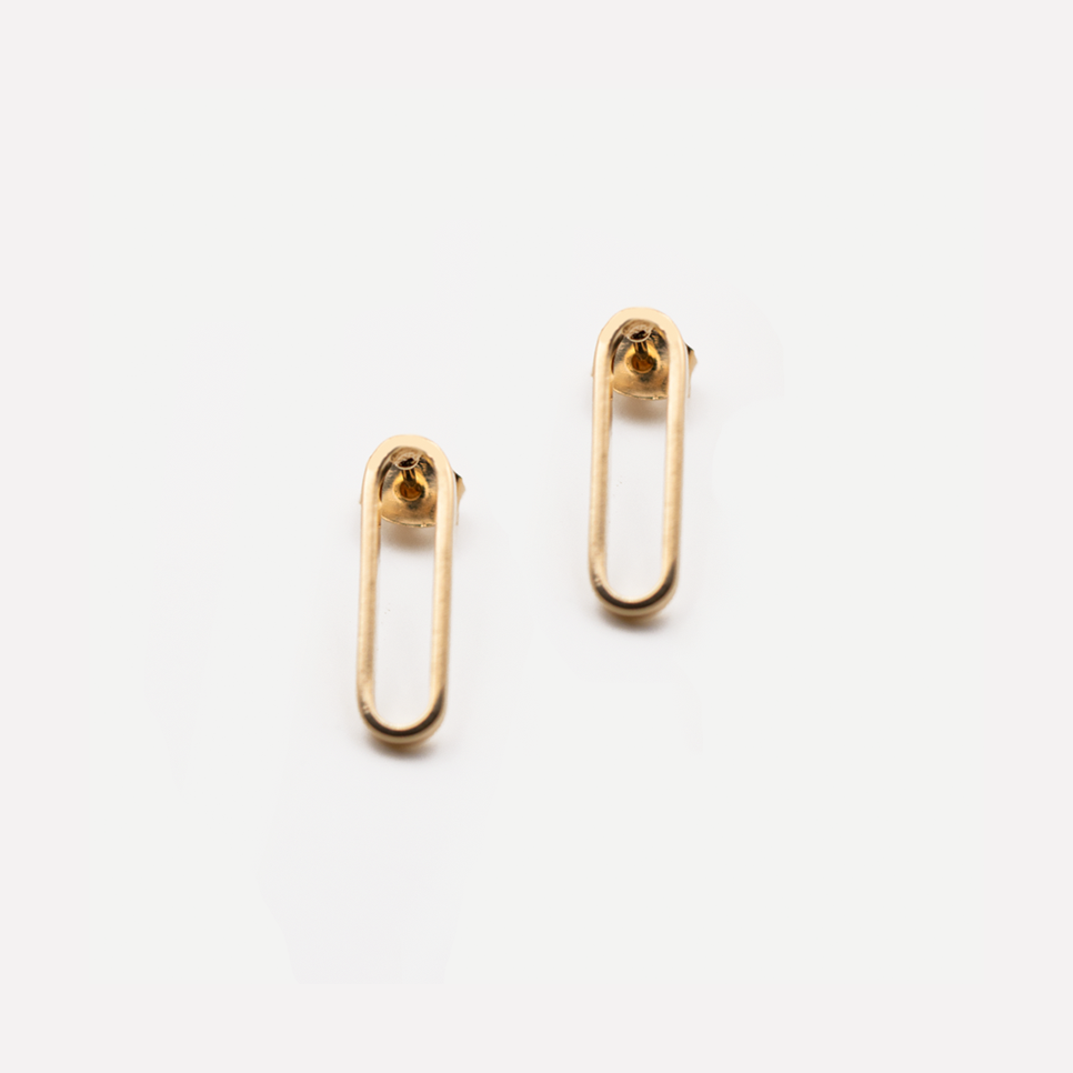 Boucles d'oreilles chaine maillon vue de face