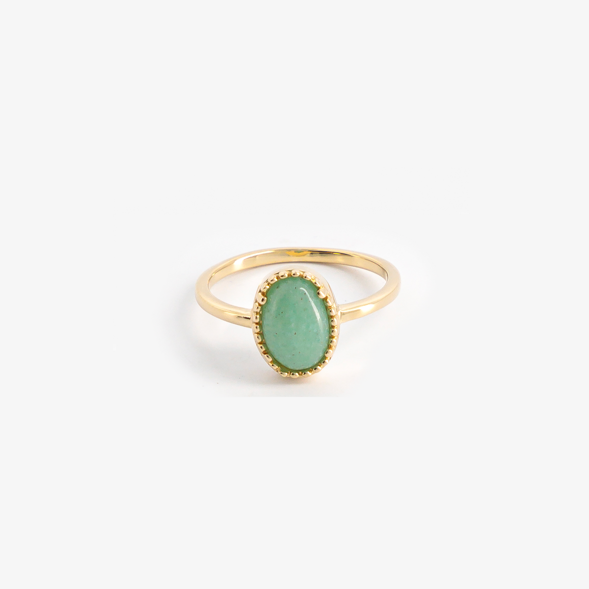 Bague aventurine plaqué or