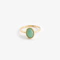 Bague aventurine plaqué or