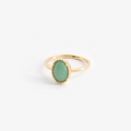 Bague aventurine plaqué or