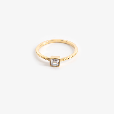 Bague pierre fine plaqué or 