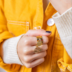 Bague avec pendentif plaqué or - La Polissonne – Who We Are