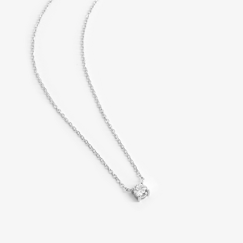 Collier argent zirconium vue de profil
