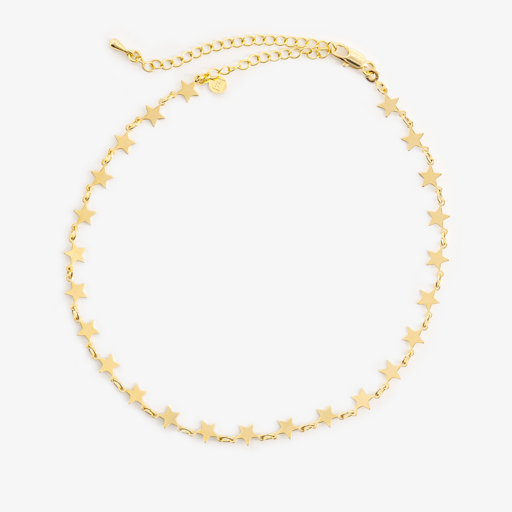 collier étoiles plaqué or 