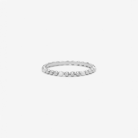 bague argent perles blanches