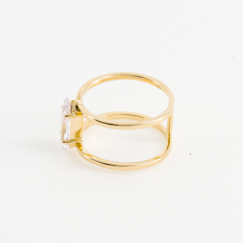 Bague double anneau vue de profil