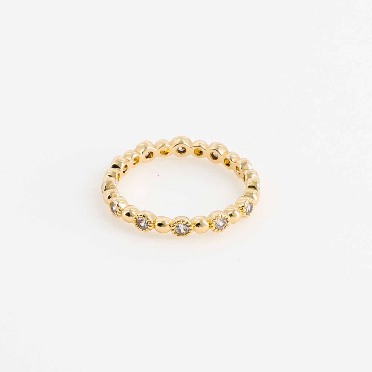 Bague fine plaqué or vue dessus