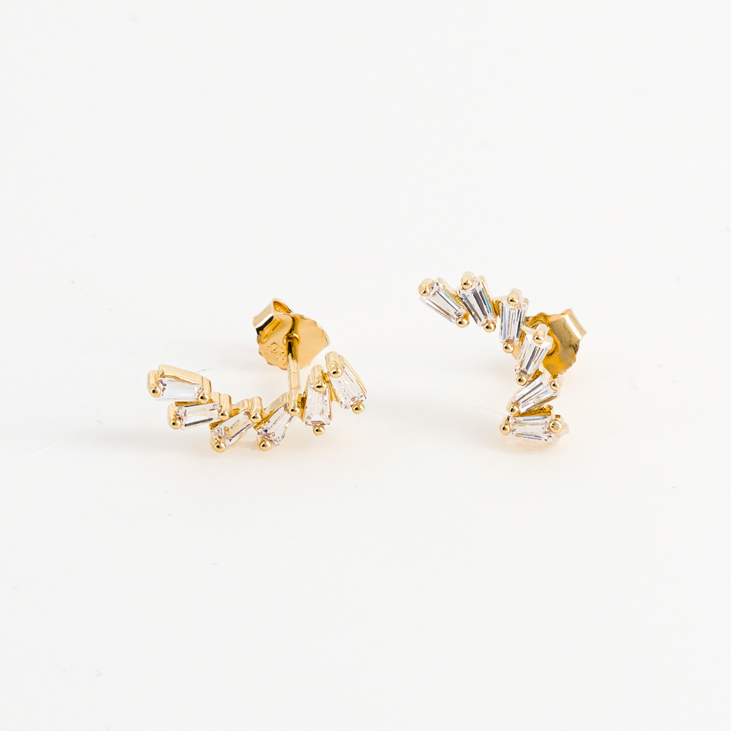 boucle d'oreille grimpante strass vue de face
